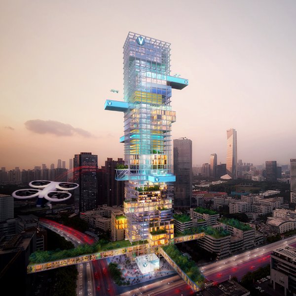 Vertiports de MVRDV y Airbus 