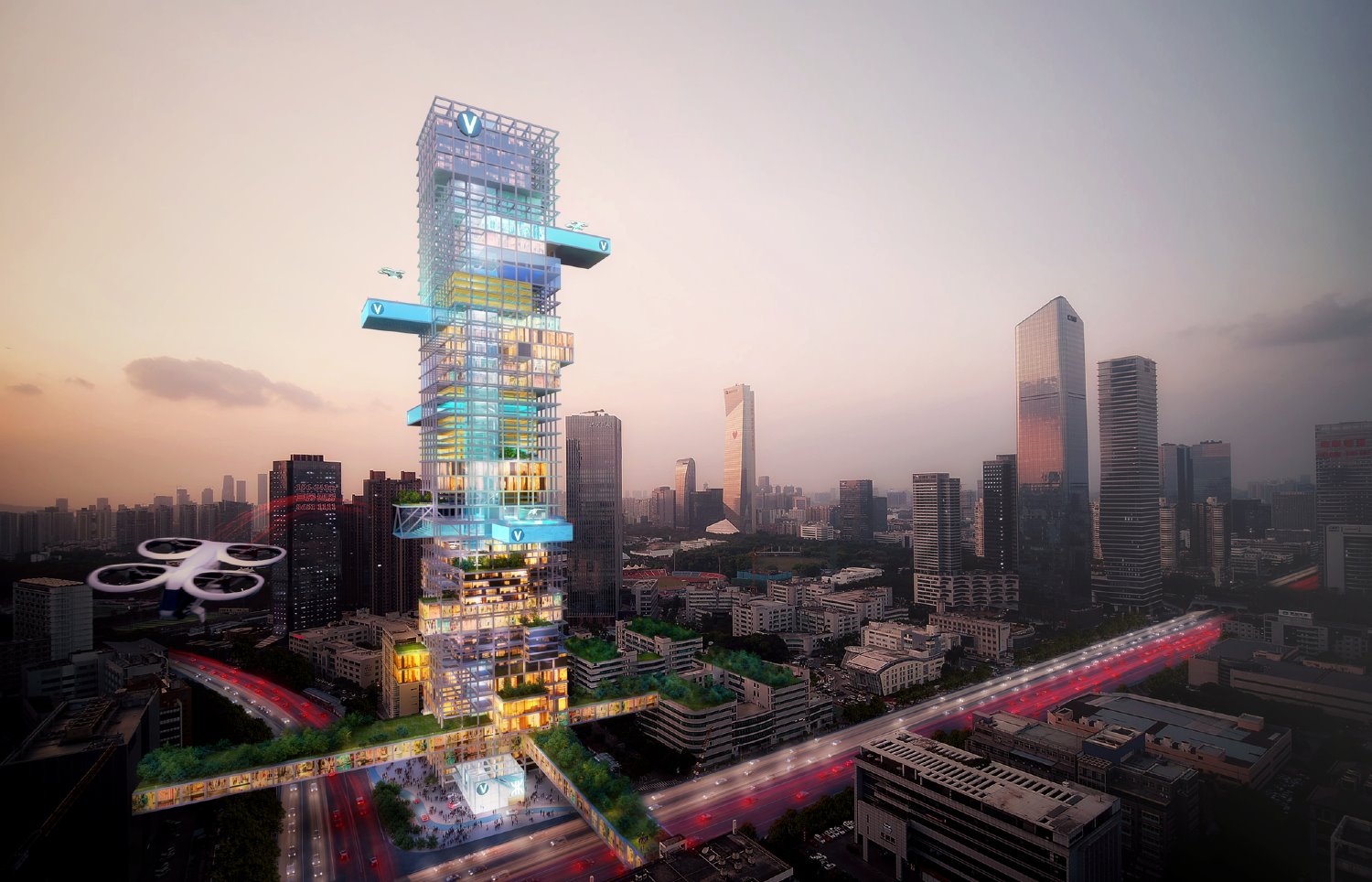 Vertiports de MVRDV y Airbus 