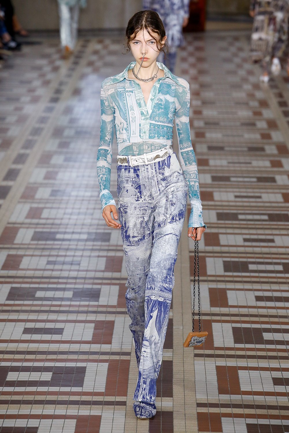 Desfile Acne Studios 2019 Camisa y Pantalones Toile de Jouy