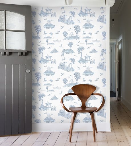 Silla y puerta Toile de Jouy