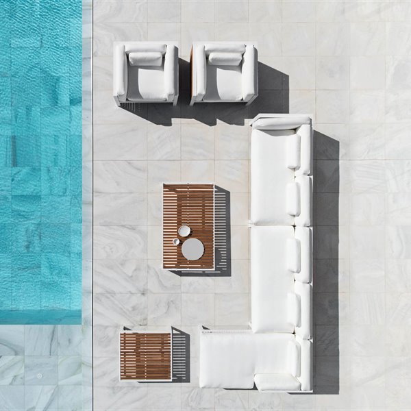 DNA teak composition 1 white cenital muebles de teca