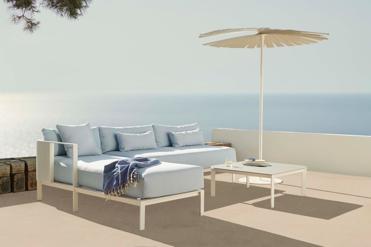Solanas composition sectional sofa without people ret sofa de exterior