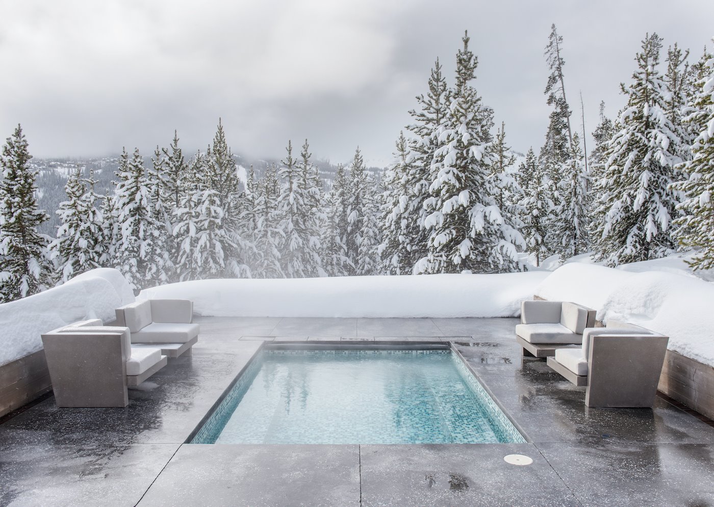 casa moderna en la cordillera Madison de Montana realizada por Stuart Silk Architects termal