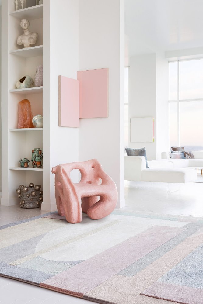 Domus Blush de The Rug Company se inspira en la luz que se asoma en los rascacielos y Central Park. 