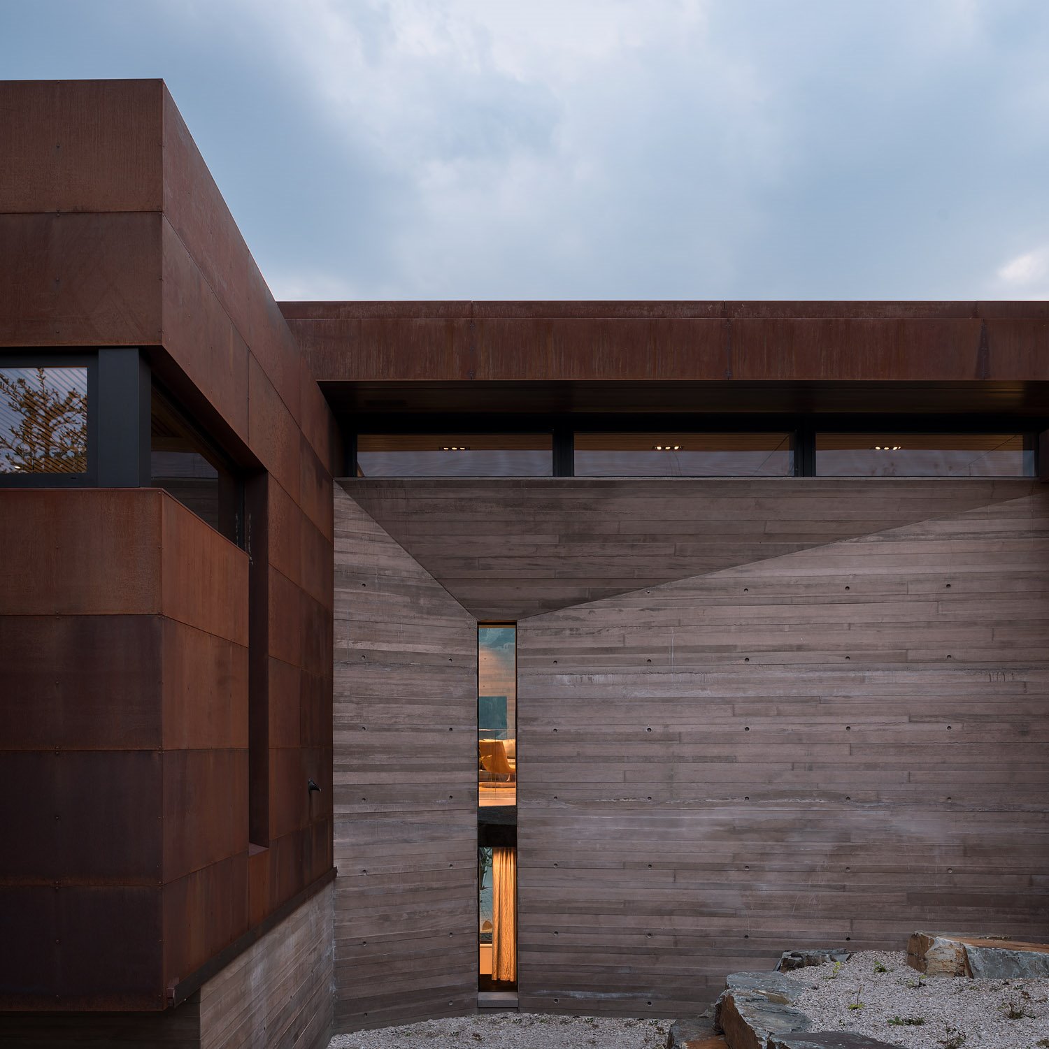 casa moderna arquitectura corten 