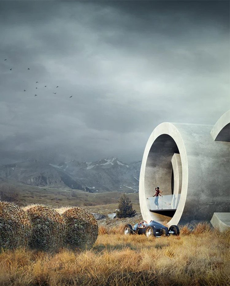 Exterior con terraza con vistas al entorno campestre