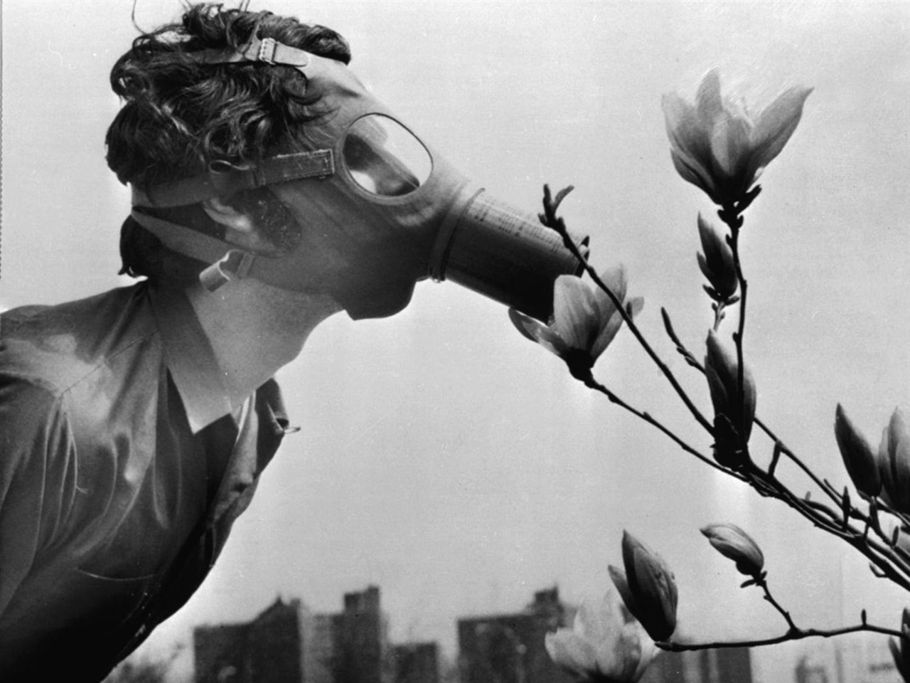 Foto de la primera celebración de el Día de la Tierra, el 22 de Abril de 1970 en Nueva York