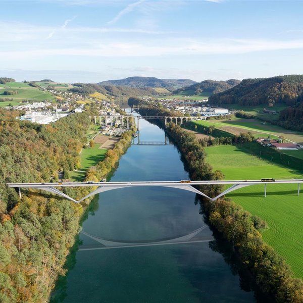 Así será el nuevo puente sobre el Rin a su paso por Suiza diseñado por Calatrava