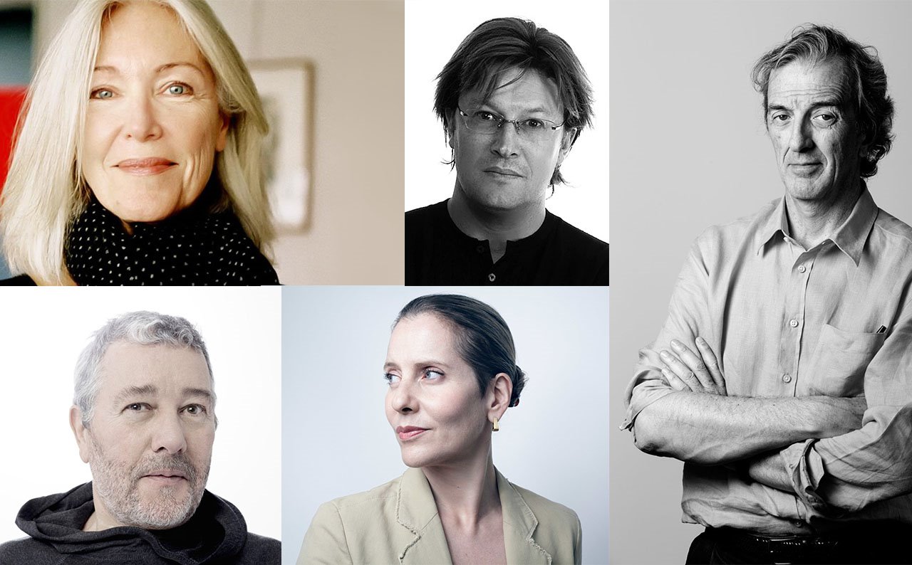 El jurado del 20º Concurso Internacional de Diseño Andreu World. De izquierda a derecha y de arriba abajo, Chantal Hamaide, Brandon Gien, Rafael de La-Hoz, Philippe Starck y Paola Antonelli.