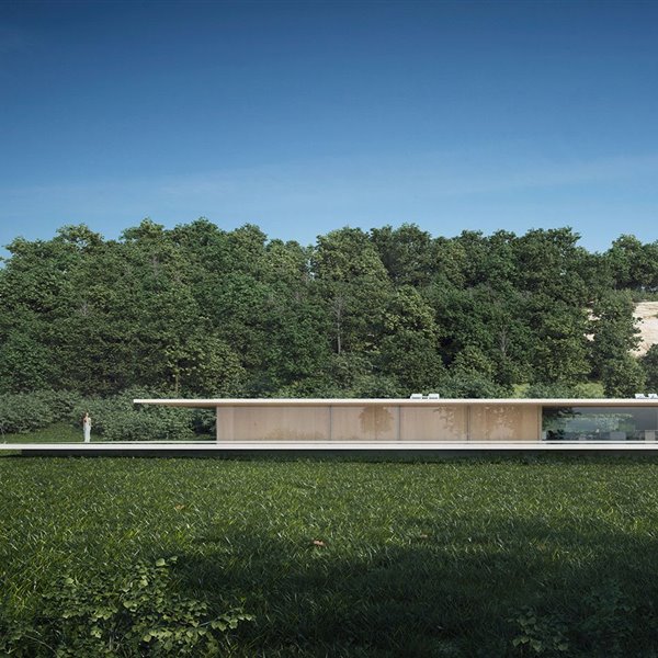 Una casa de piedra natural muy moderna con interiores de madera