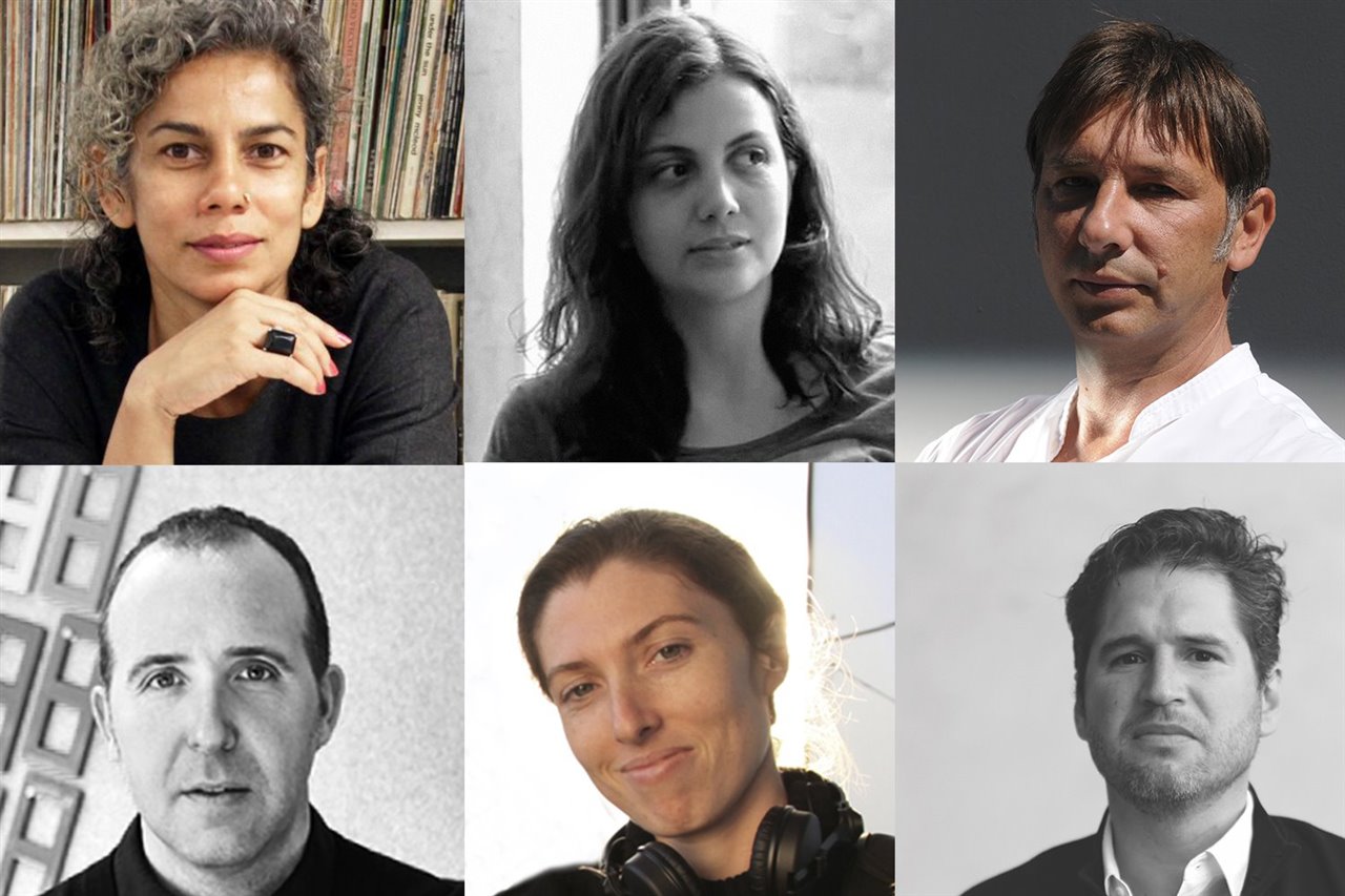 El jurado de Living Places - Simon Architecture Prize 2020. De izquierda a derecha y de arriba abajo: Anupama Kundoo, Ana Luisa Soares, Dean Skira, Salvi Plaja, Louise Lemoine y Victor Jaime.
