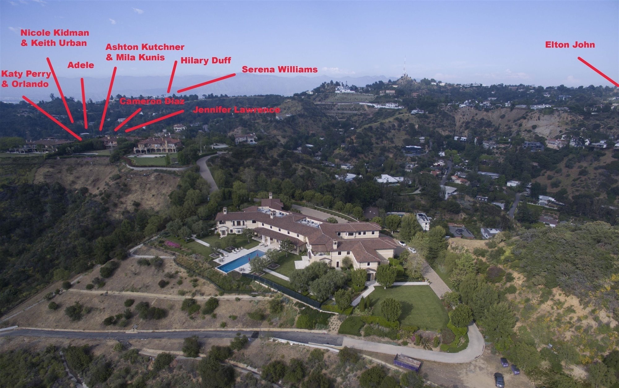 Mapa con los vecinos de Harry y Meghan en Los Angeles