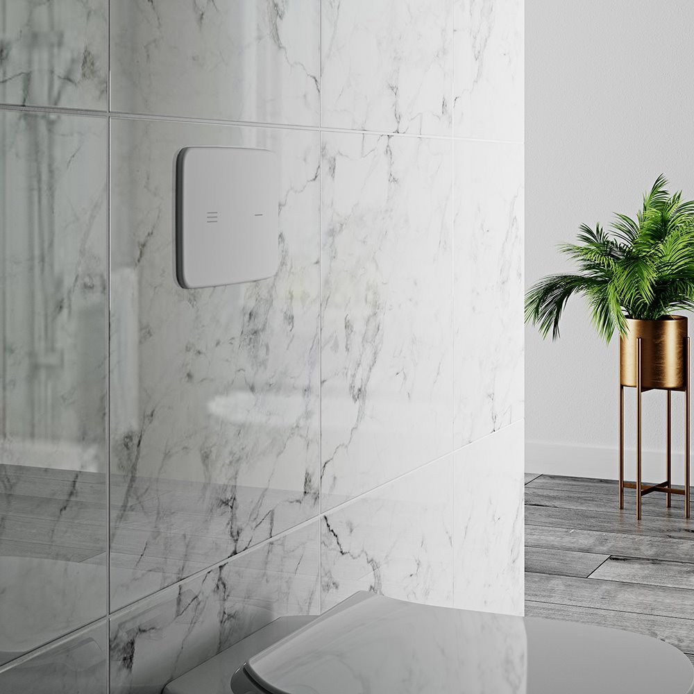 Pulsador de descarga sin contacto Altes, diseño de Palomba Serafini Associati para Ideal Standard.