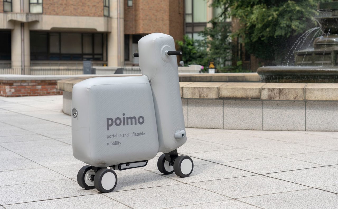 La moto inflable Poimo desarrollada por la empresa japonesa Mercari R4D.