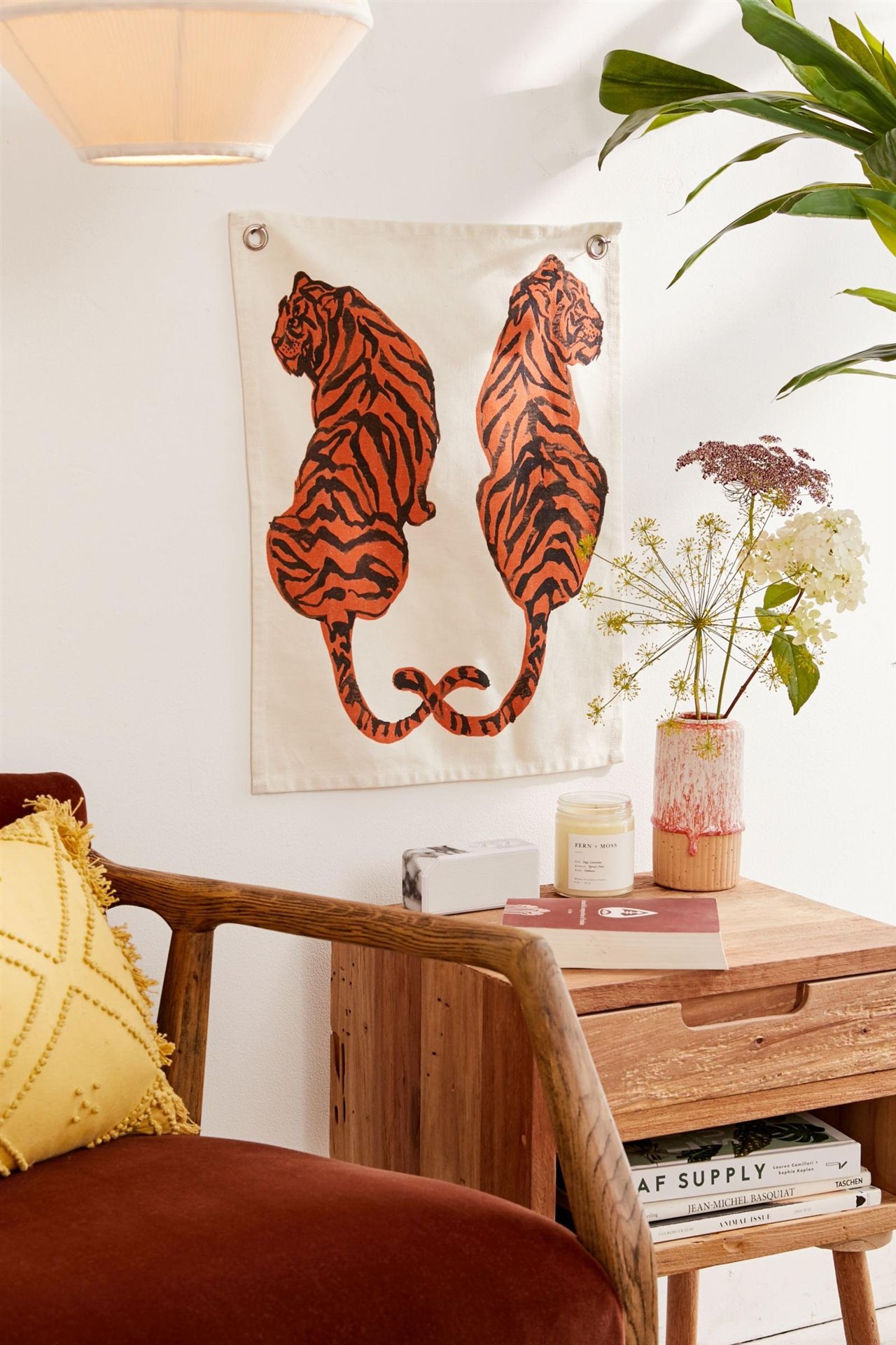 Lámina de tela con estampado de tigres