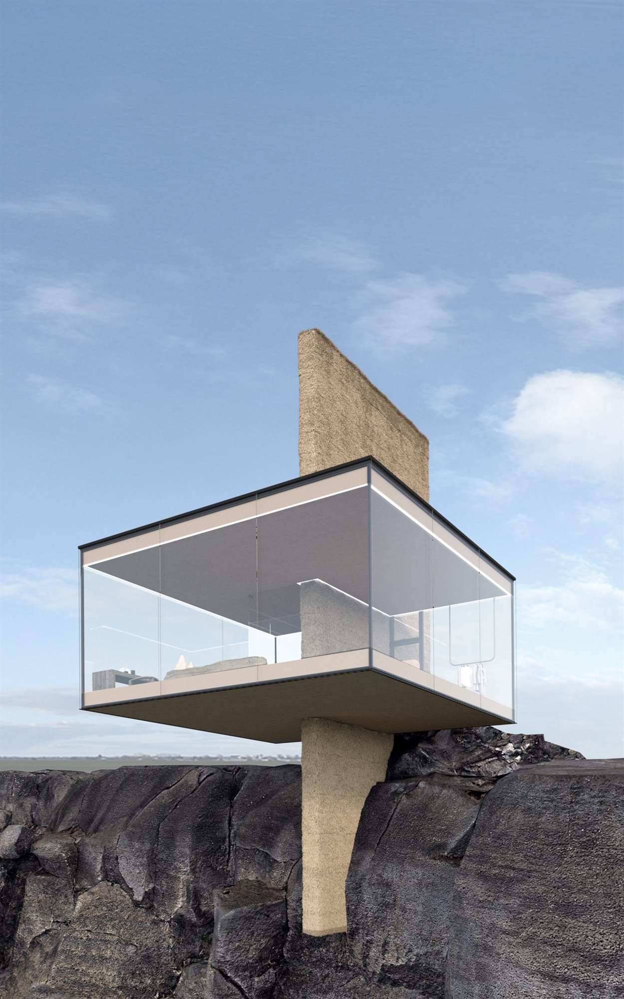 Casa de cristal en el acantilado The Air de Yakusha Design 