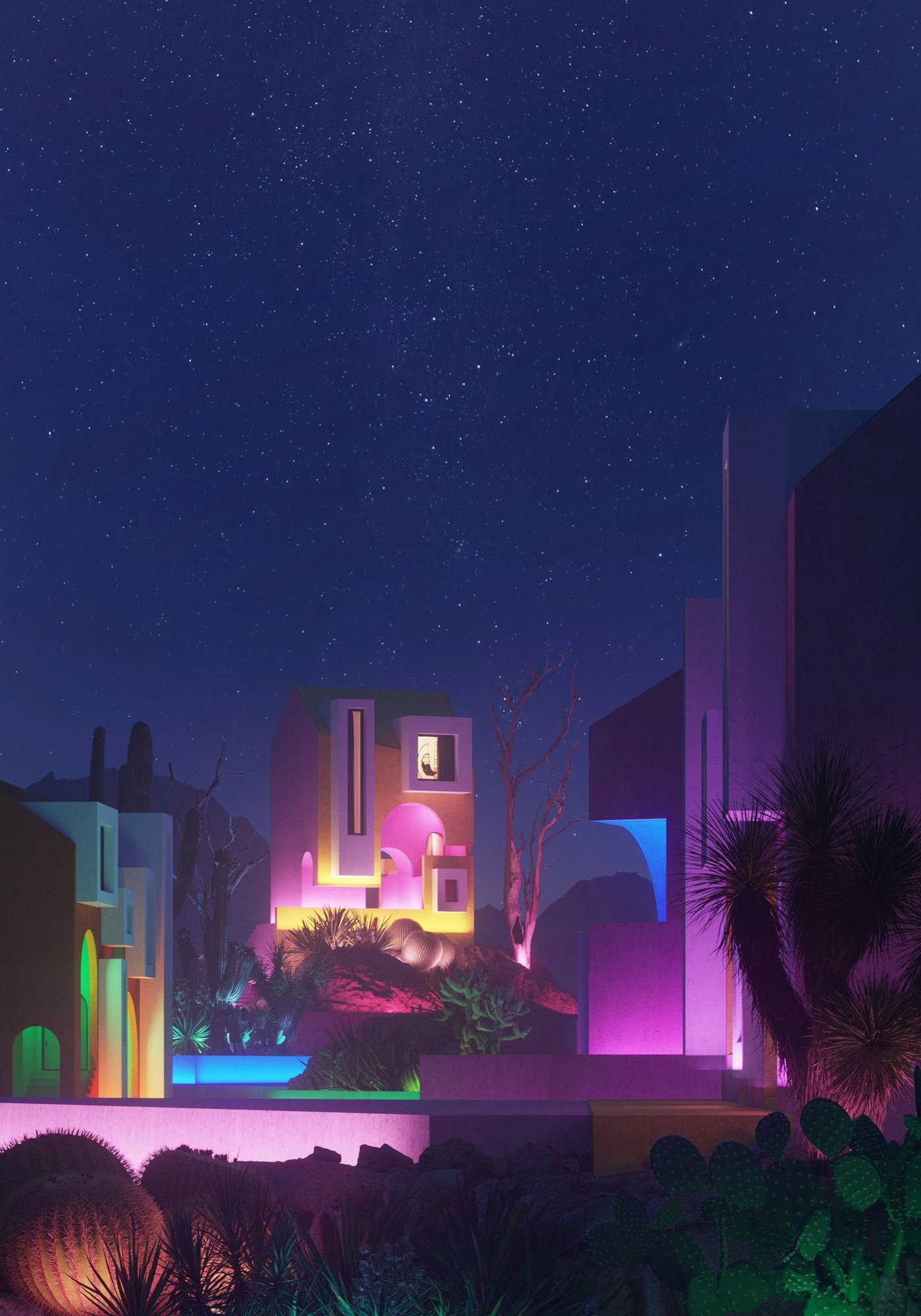 Sonora Art Village de noche