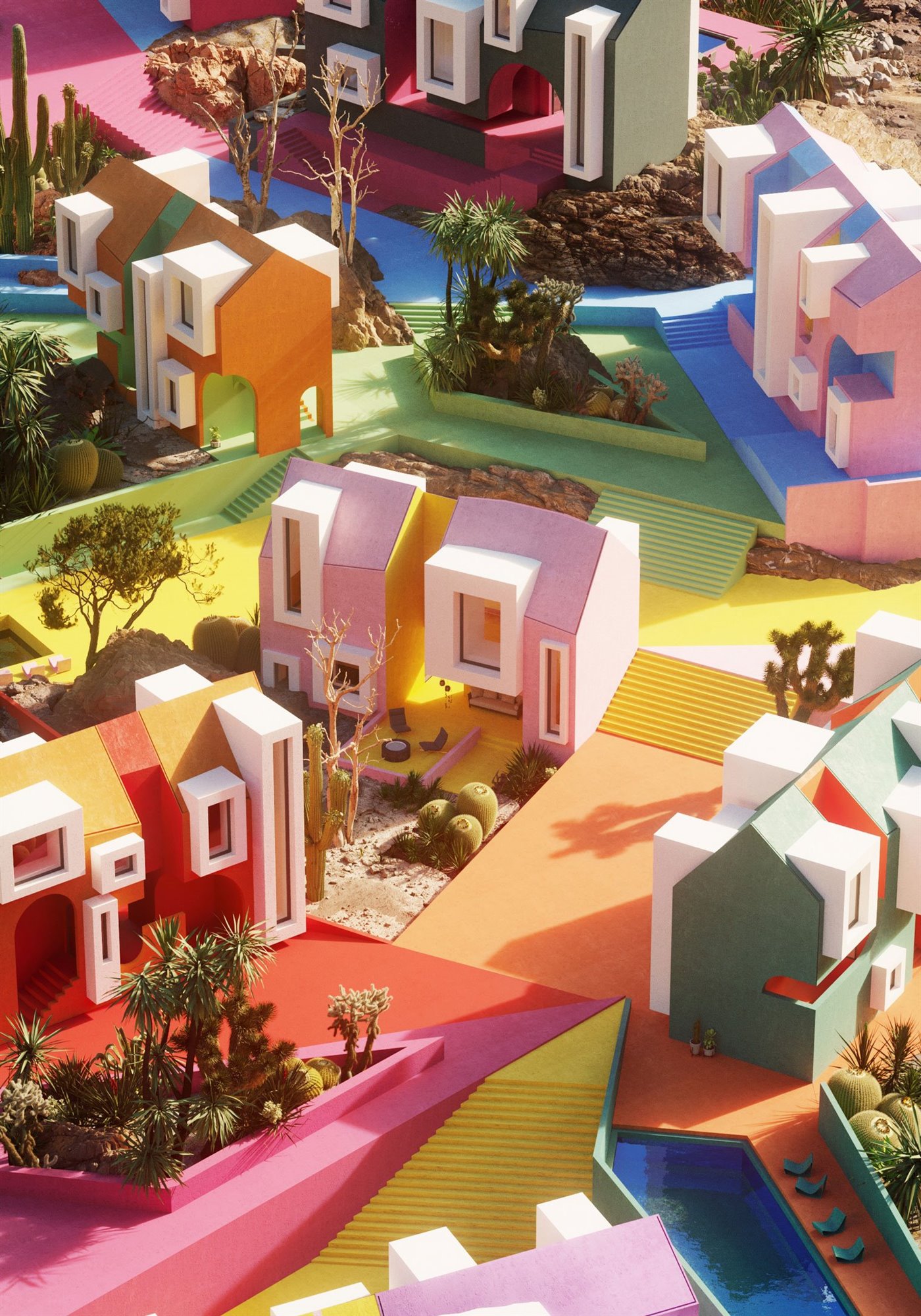 Sonora Art Village pueblo casas de colores