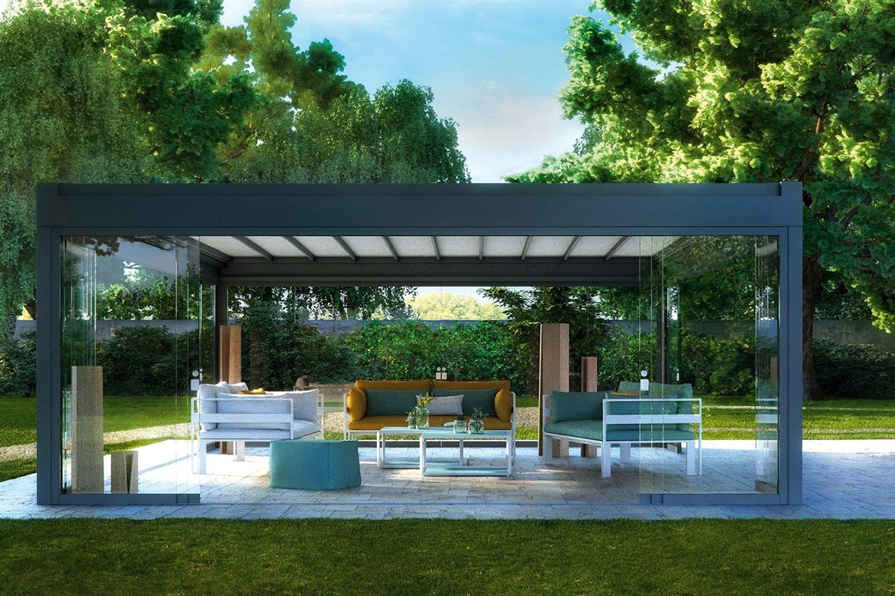 Pérgola bioclimática, modelo Binomio, de Greendesign.