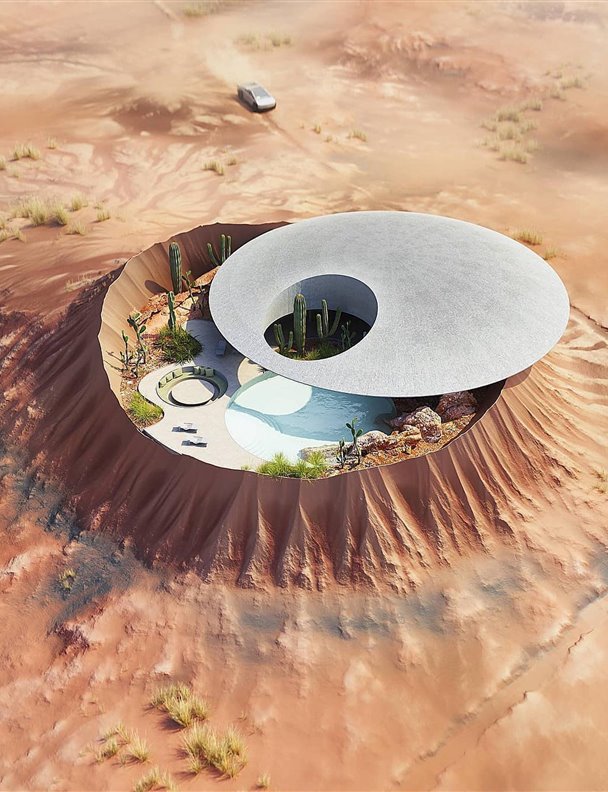 Una casa en Marte para Elon Musk… el nuevo proyecto de arquitectura visual de Amey Kandalgaonkar