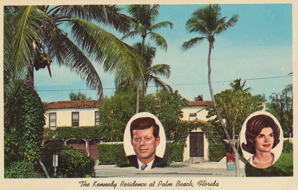 Postal de la casa de los Kennedy en Palm Beash