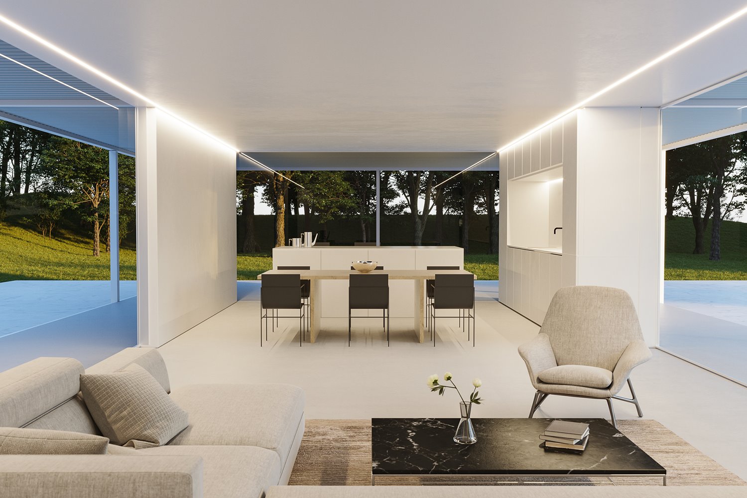 casa prefabricada fran silvestre inhaus comedor