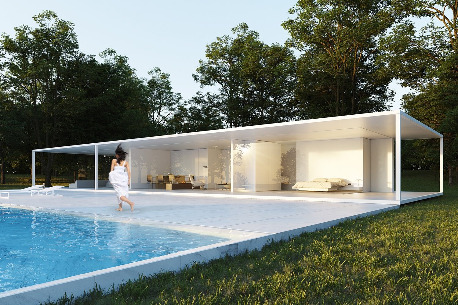 casa prefabricada fran silvestre inhaus terraza piscina