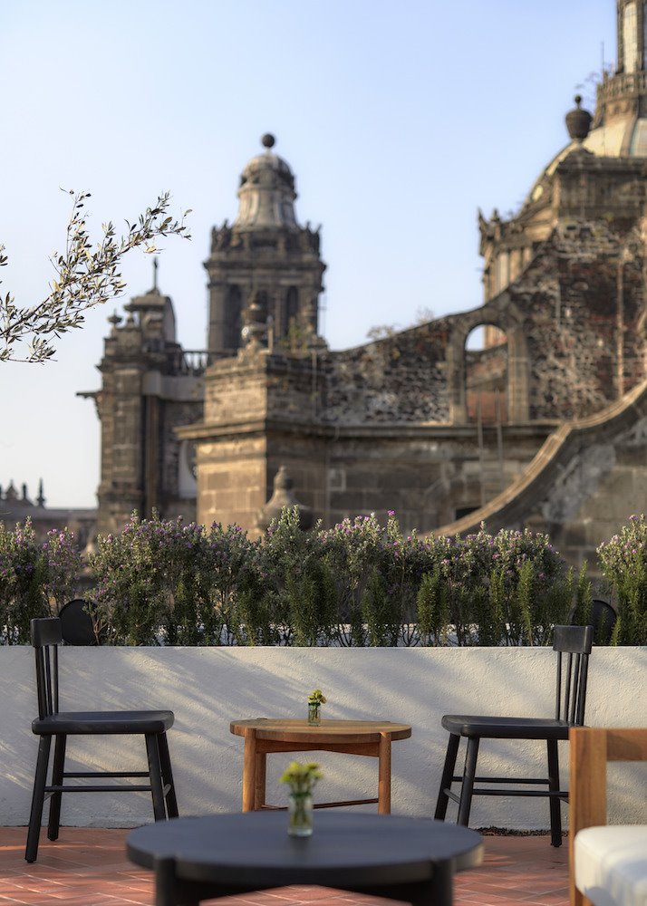 Terraza con vistas del hotel circulo mexicano en Mexico