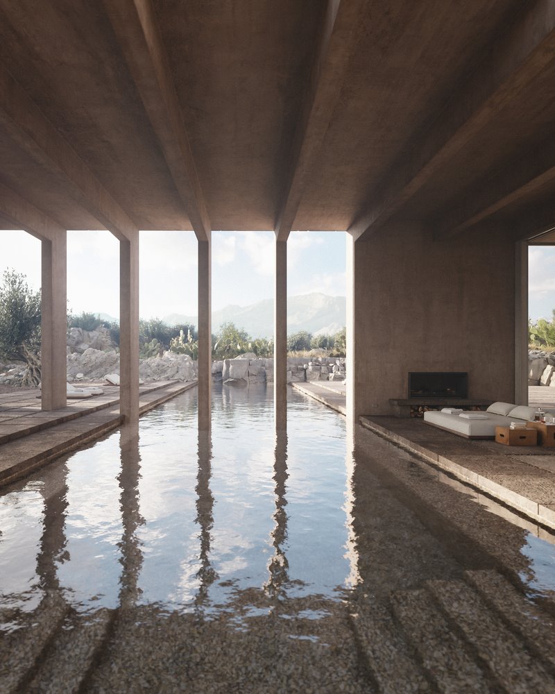 Villa Chams carl gerges architects piscina interior