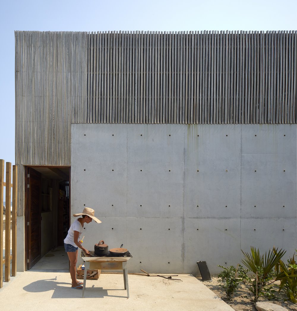 Zona de barbacoa de unas casas en Mexico