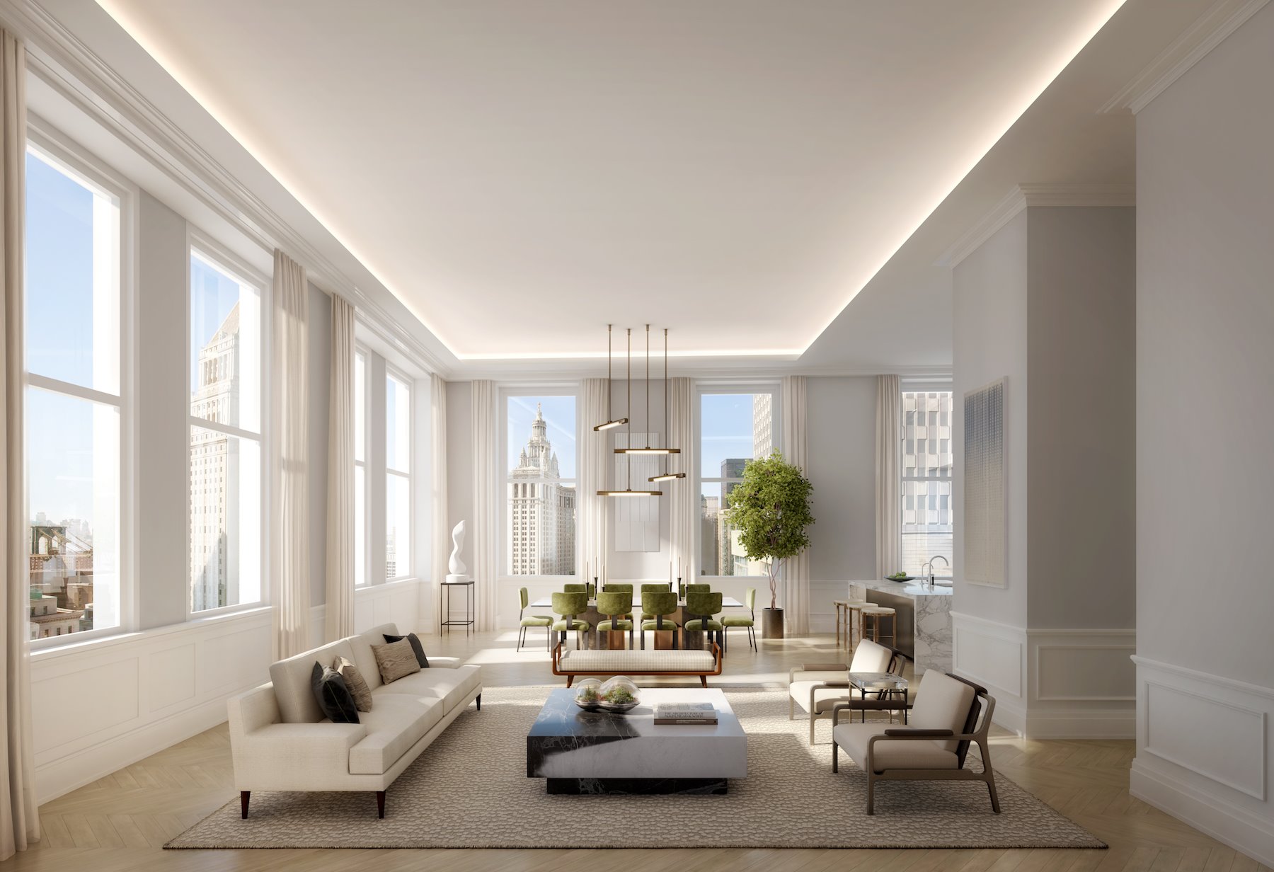 Vistas del salon de uno de los apartamentos de la Casa de Nicole Kidman y Keith Urban en el  108 de Leonard st en Nueva York