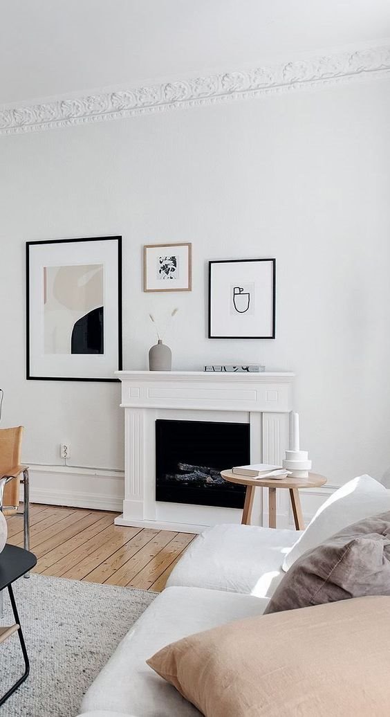salon tonos blancos neutros chimenea. Tonos blancos, neutros o claros
