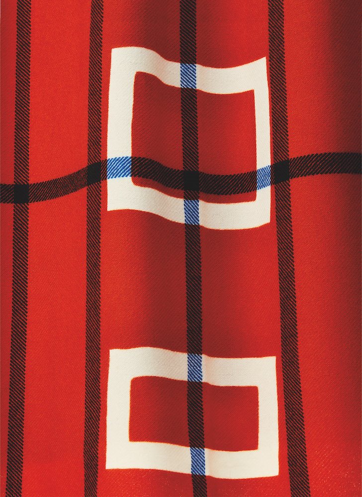 Plaid de color rojo de Hermes