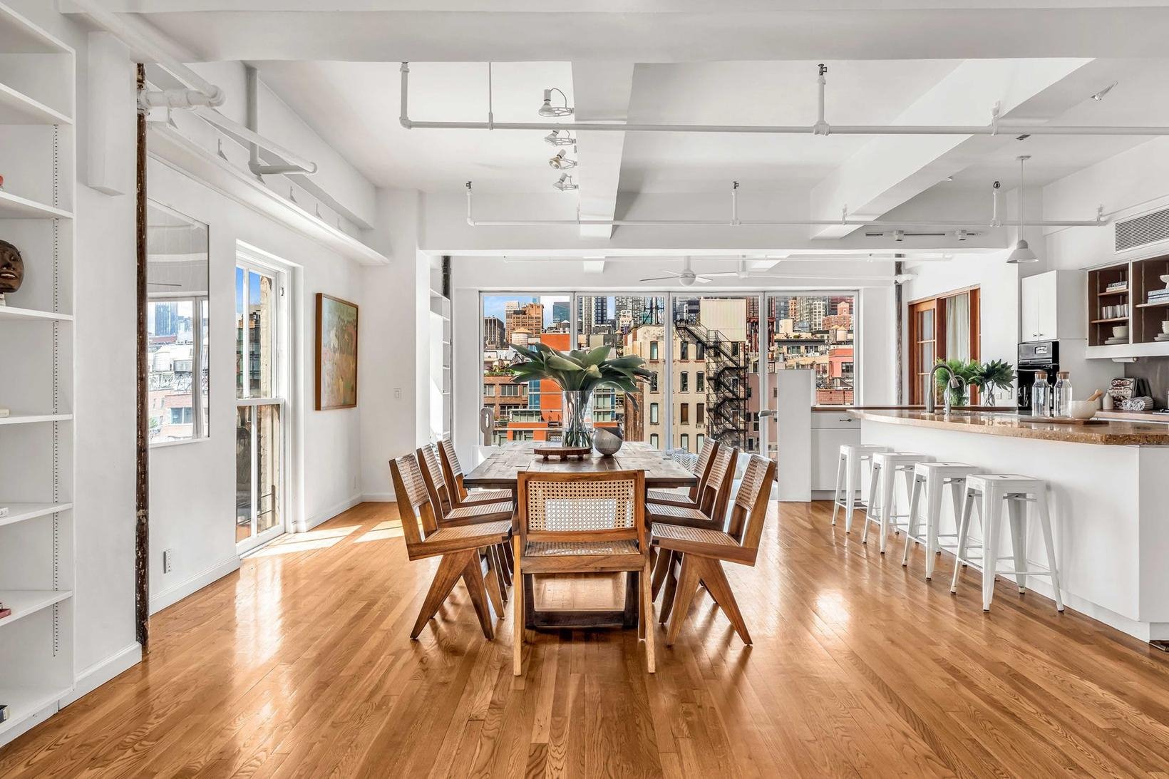 Comedor del loft de Susan Sarandon en Nueva York