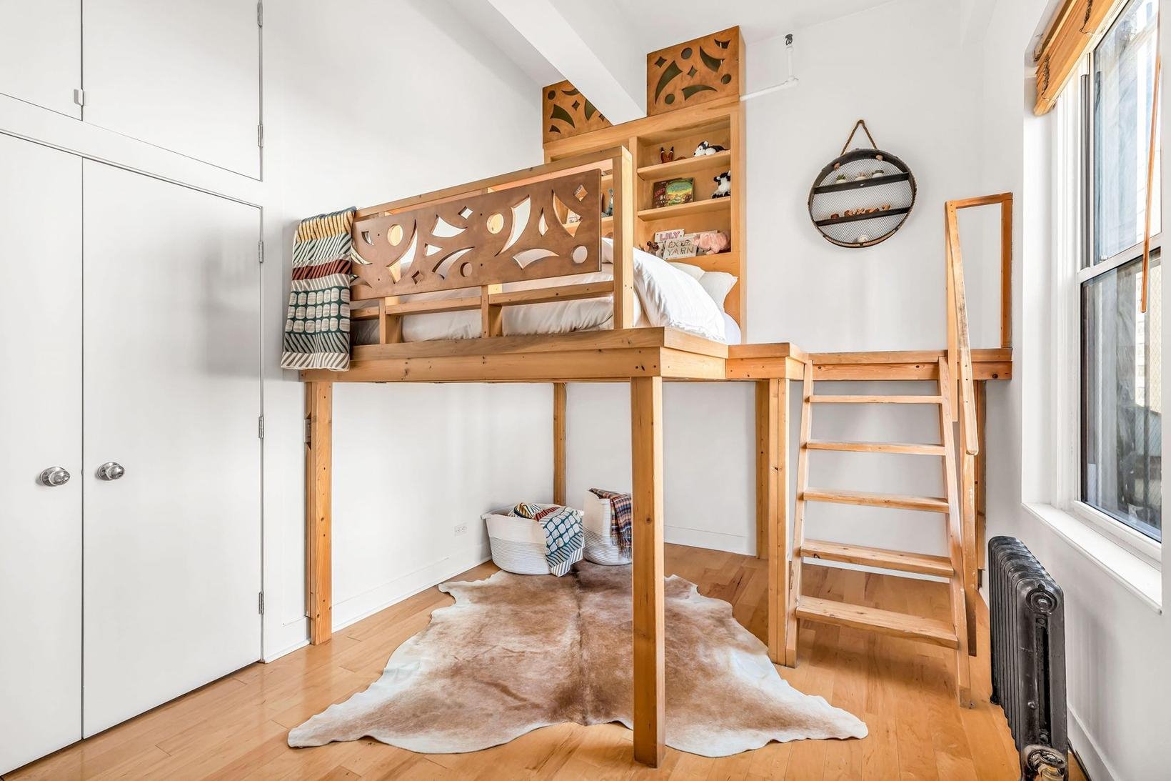 Dormitorio con literas del loft de Susan Sarandon en Nueva York