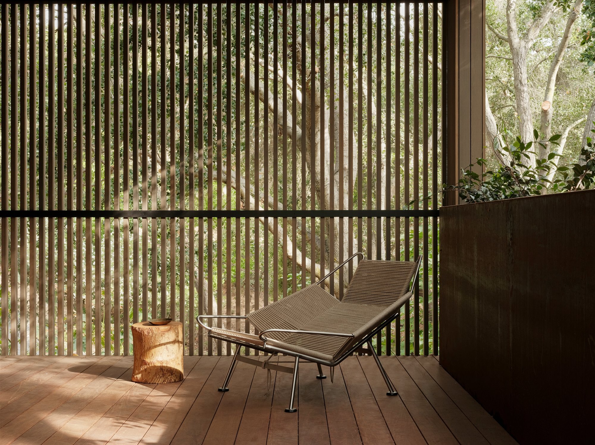 Terraza con lamas de madera