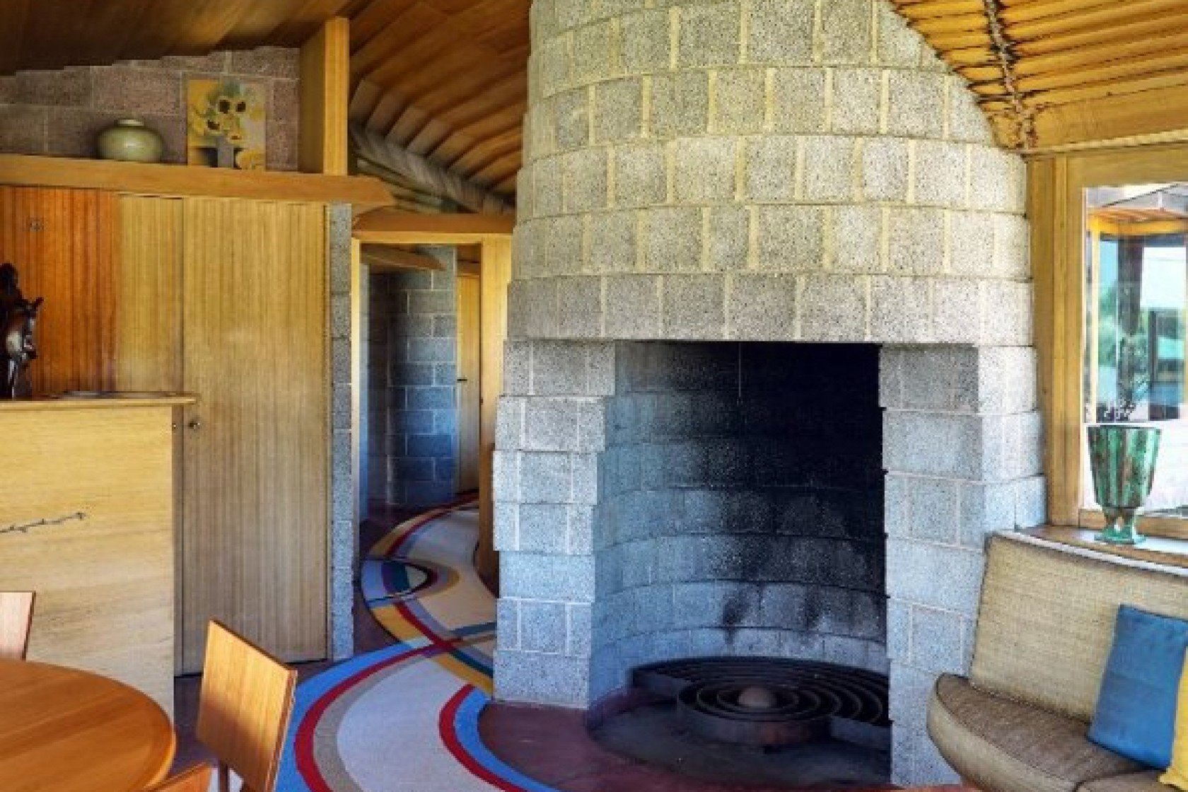Chimenea Casa del hijo de Frank Lloyd Wright en Espiral