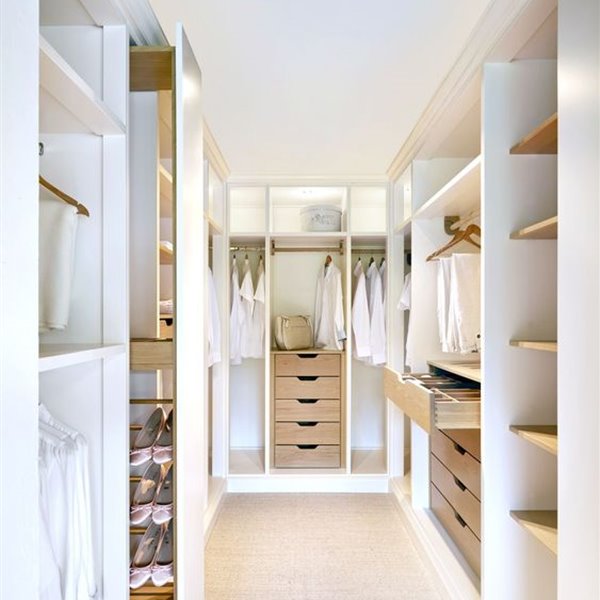 vestidor abierto blanco ropa
