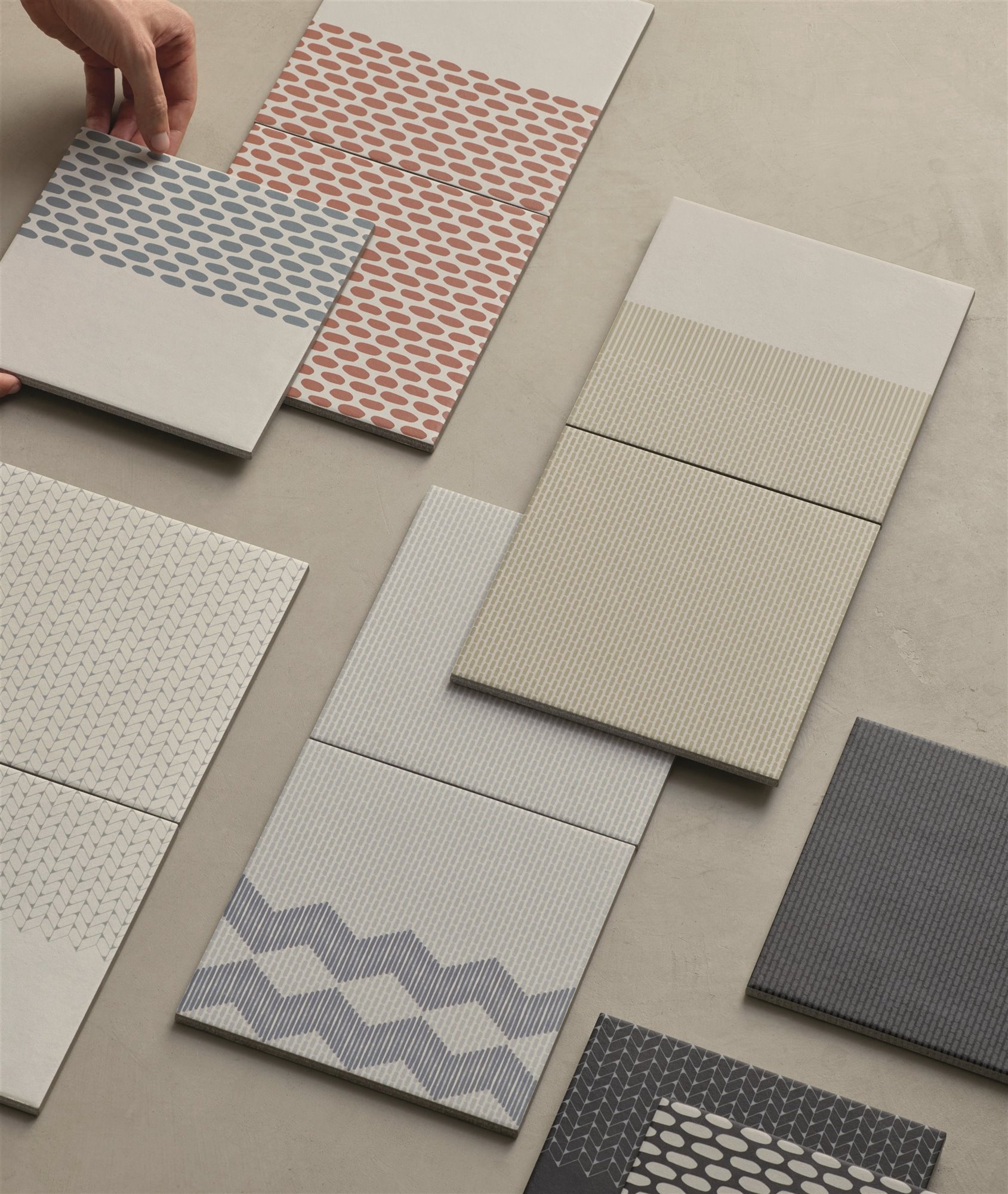 Muestras de ceramica de Raw Edges para Mutina. Muestras de ceramica para Mutina
