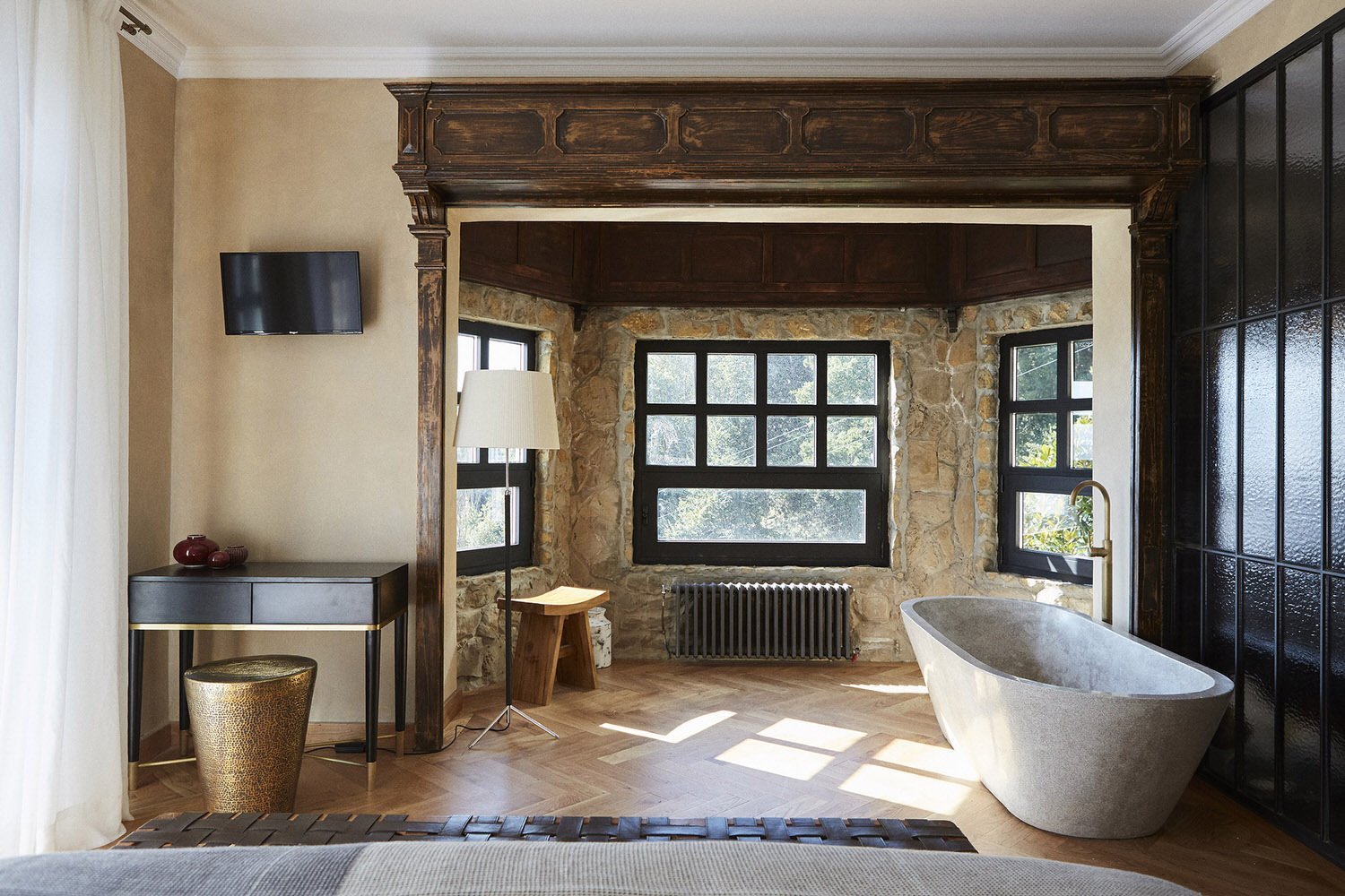 Baño de una de las habitaciones del hotel mendi arga en san sebastian