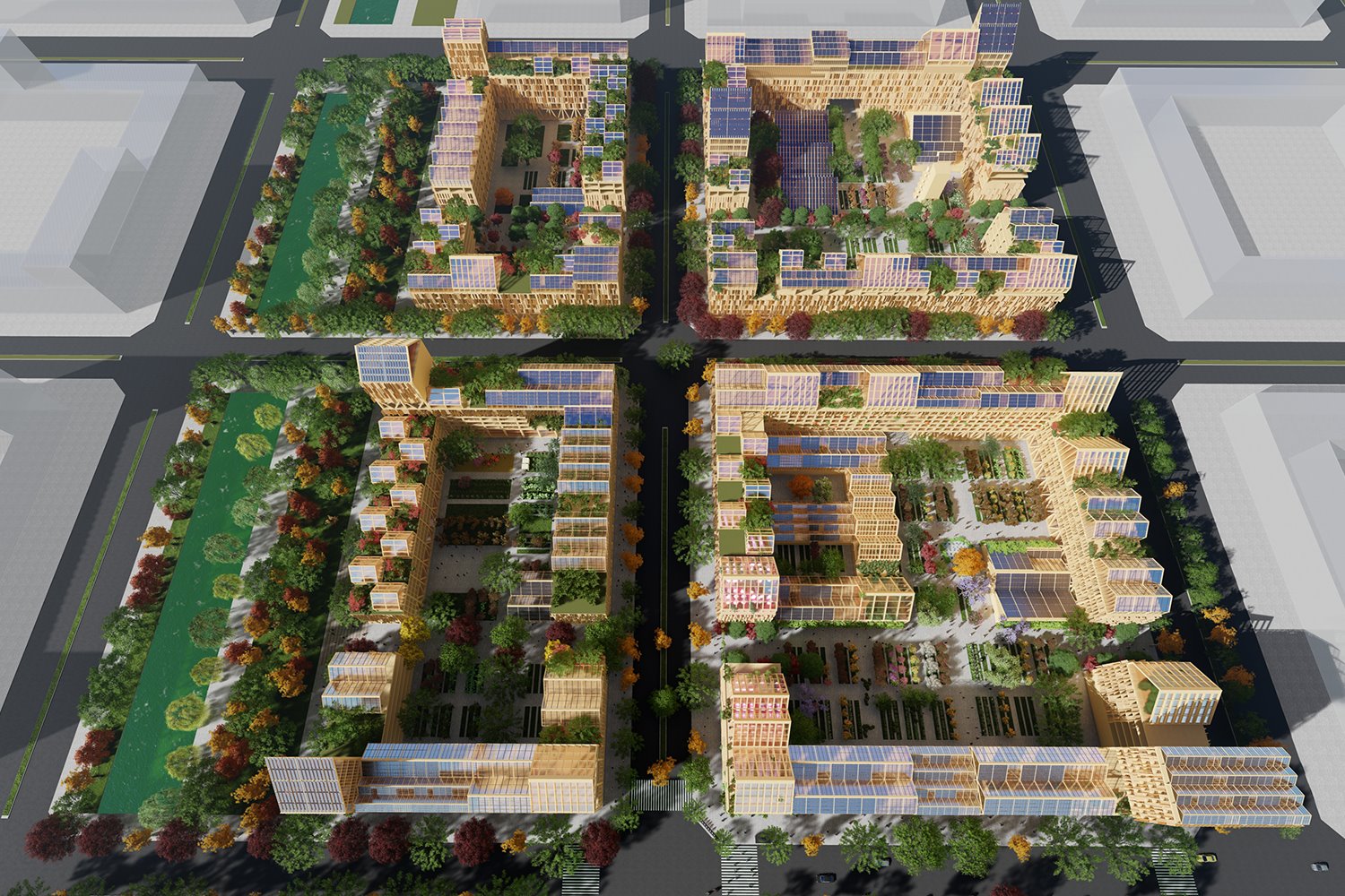 Ciudad autosuficiente china Guallart Architects vista aérea