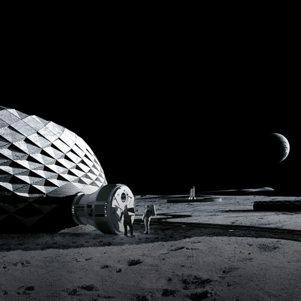 El Proyecto Olympus se basa en robustas estructuras que podrán imprimirse en la propia Luna con materiales locales.