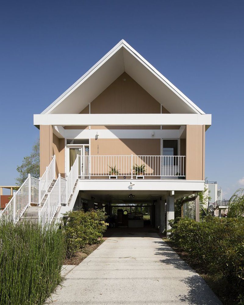 Propuesta de Shigeru Ban, una de las 109 casas que Make it Right llegó a completar.