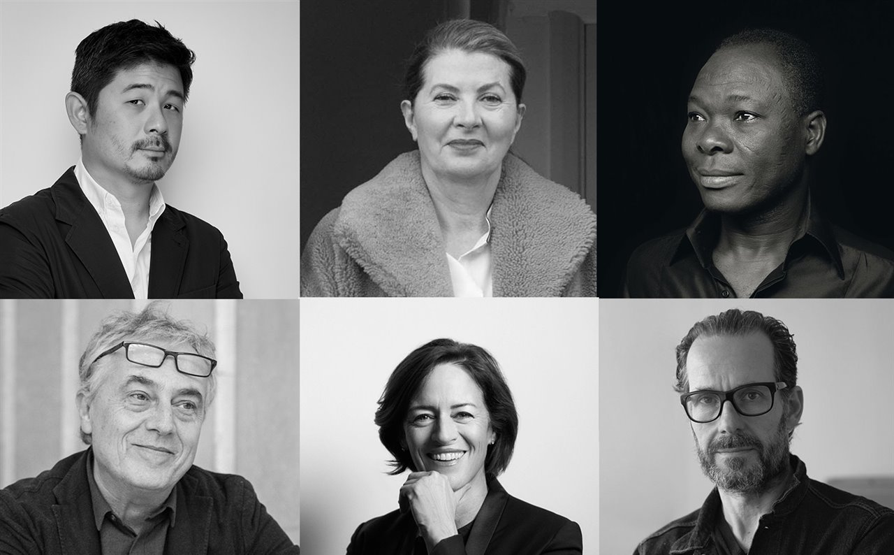 De izquierda a derecha y de arriba abajo, algunos de los participantes en Vitra Summit 2020: Aric Chen, Curatorial Director de Design Miami, la diseñadora Ilse Crawford, los arquitectos Francis Kéré, Stefano Boeri y Sarah Johnston, y el diseñador industrial Konstantin Grcic.