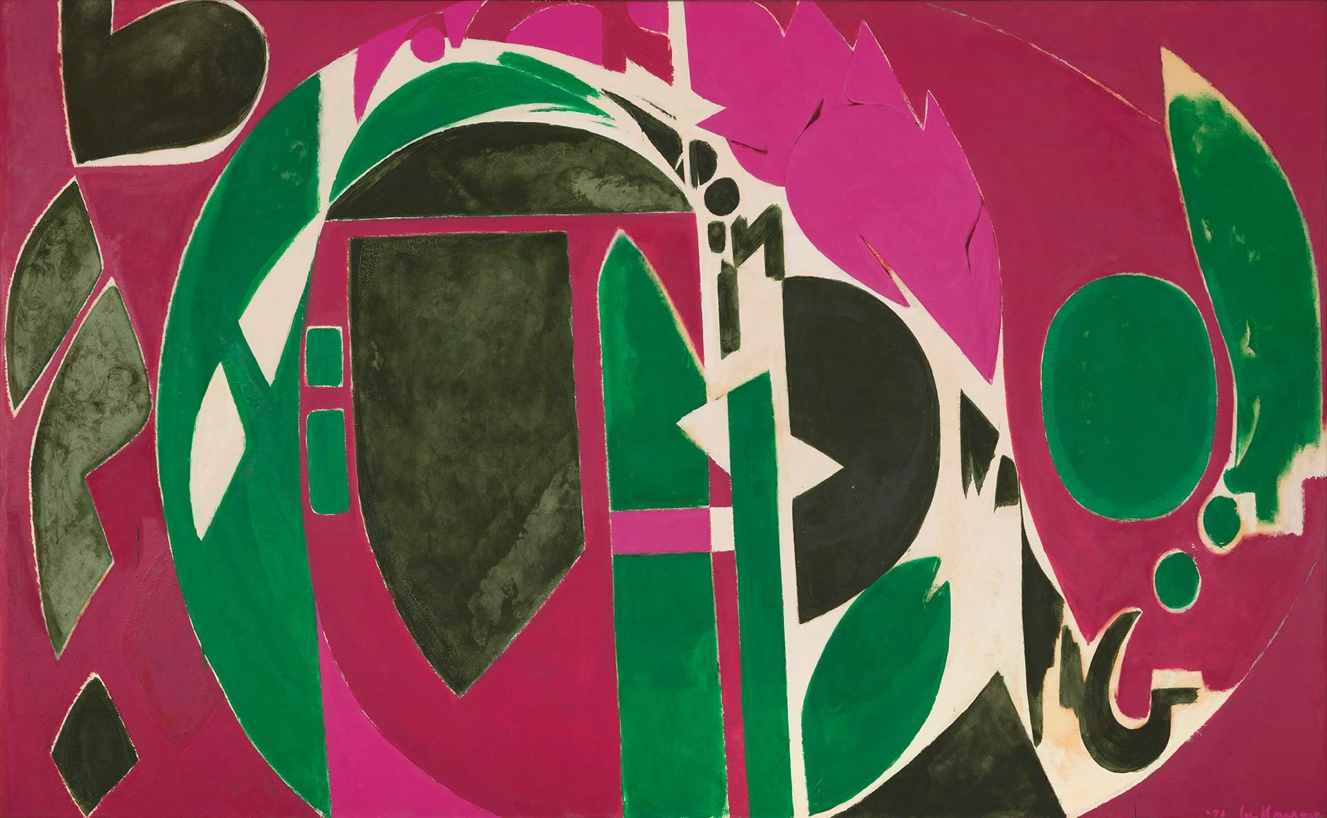 Lee Krasner Guggenheim Bilbao pintura rosa y verde