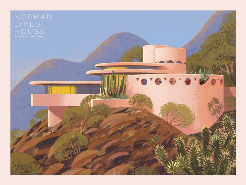 frank-lloyd-wright-exposición-posters-008. Norman Lykes house © kim smith