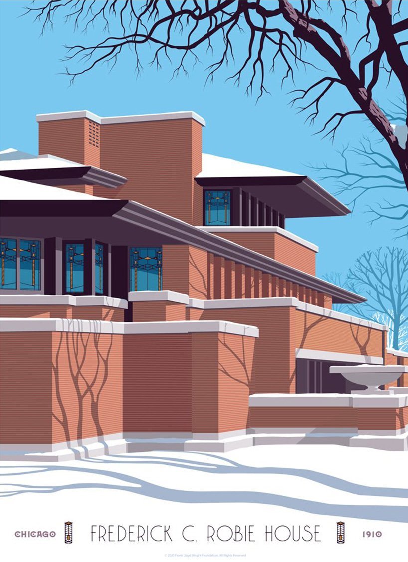 frank-lloyd-wright-exposición-posters-001. Robie house © steve thomas