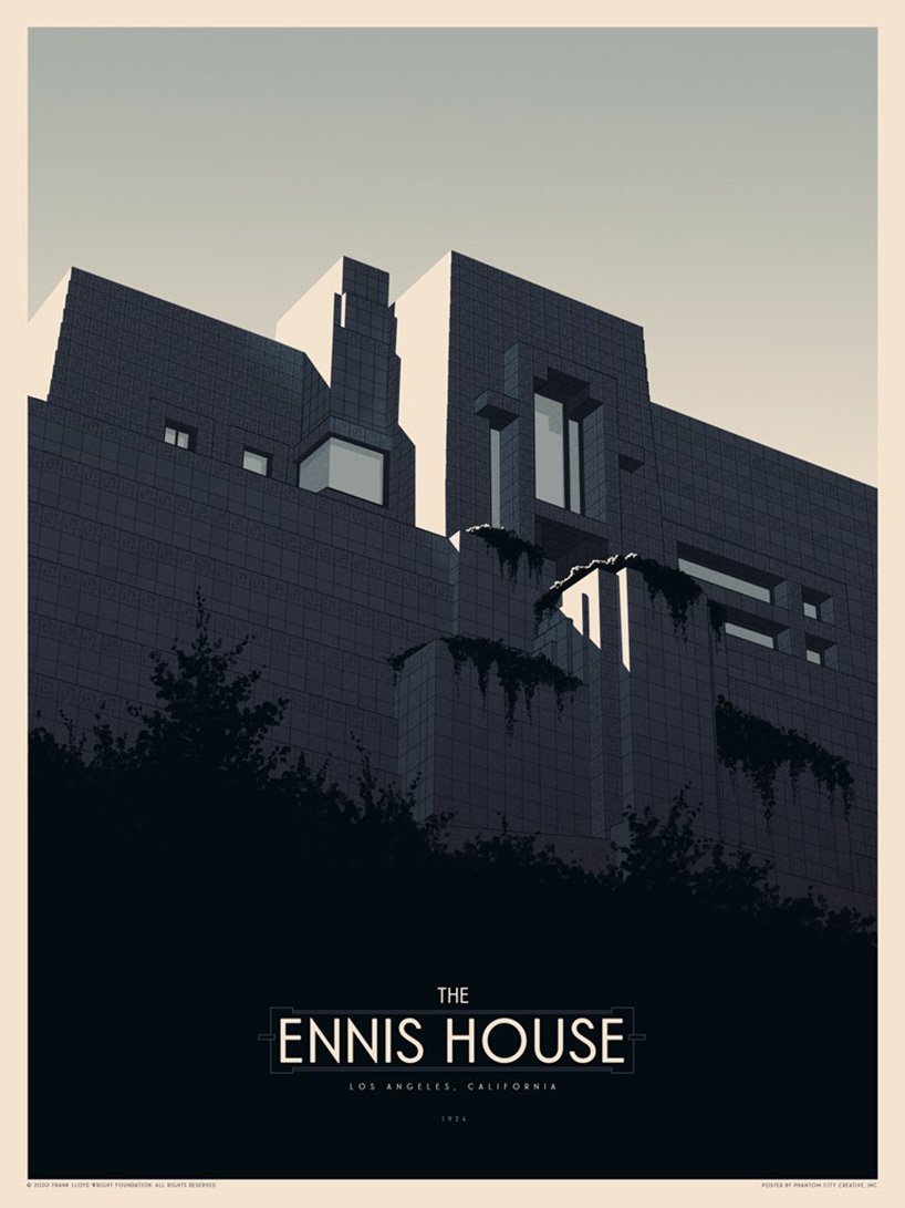 frank-lloyd-wright-exposición-posters-006. The Ennis house © phantom city creative