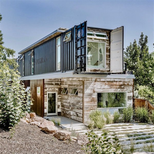 casa prefabricada con contenedores en Boulder, Colorado