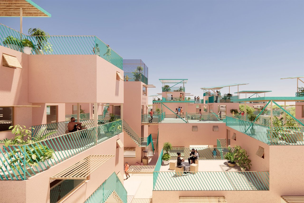 Los edificios dispondrán de amplios espacios exteriores, tanto al aire libre como a cubierto.
